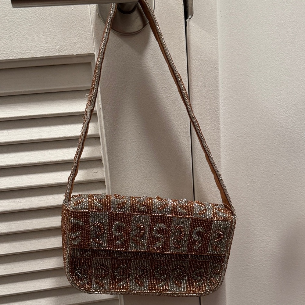 Anthropologie Fiona Beaded Bow Bag